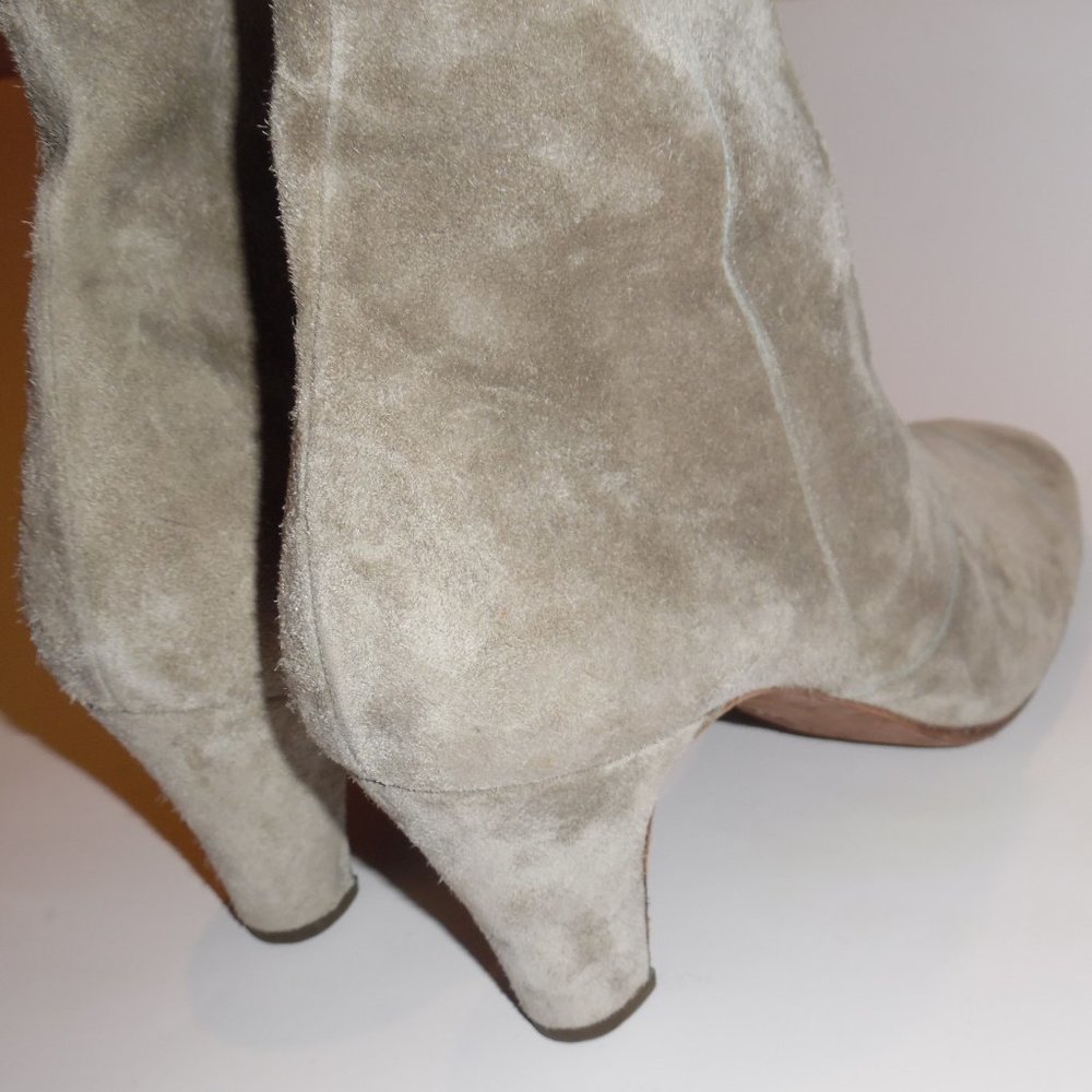 LaboratoriGarbo Beige Suede Ankle Booties Shoes 10 - Picture 10 of 13